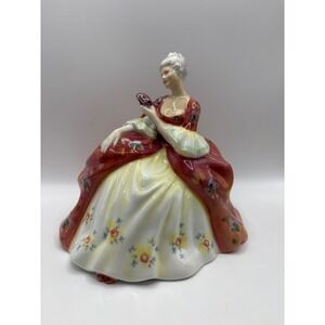 Royal Doulton Wistful Figurine HN 2396 Red Dress Mask Bone China England 1978